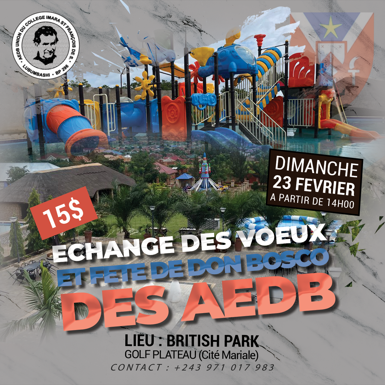 Affiche événementielle – Fête de Don Bosco & Échange des Vœux (AEDB)
